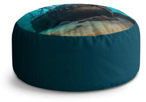 Sablio Taburet Circle Vrak drevenej lode na dne mora: 38x48 cm