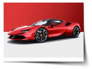 Sablio Plagát Ferrari na červeno-bielej - 60x40 cm