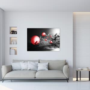 Abstraktný obraz - červené gule (Obraz 60x40cm)
