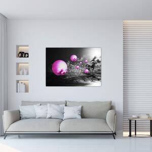 Abstraktný obraz - fialové gule (Obraz 60x40cm)