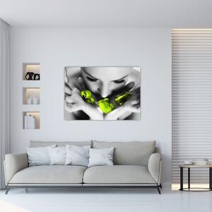 Moderný obraz - zelené kamene v dlani (Obraz 60x40cm)