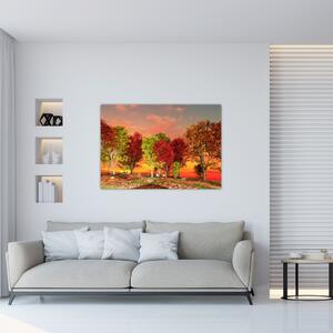 Obraz prírody - farebné stromy (Obraz 60x40cm)
