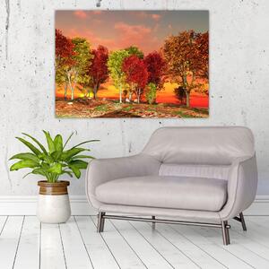 Obraz prírody - farebné stromy (Obraz 60x40cm)