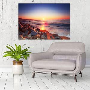 Moderný obraz - západ slnka nad morom (Obraz 60x40cm)