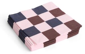 HAY Servítky Pattern Dinner 20ks, light pink, bordeaux and black M check