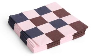 HAY Servítky Pattern Lunch 20ks, light pink, bordeaux and black M check