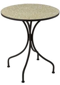 Kovový čierny okrúhly stôl s mozaikou Shard Yellow - ∅ 61 * 71 cm