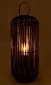 Šedá drevená lampáš so stojanom na sviečku Zephyrine L - Ø 40 * 95 cm