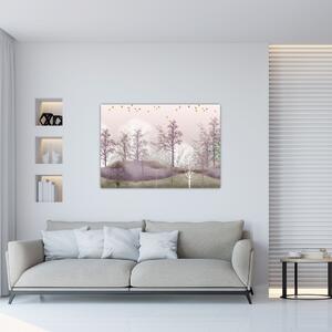 Bežiaci jeleň - moderný obraz (Obraz 60x40cm)