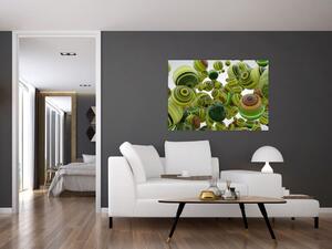 Abstraktný obraz - zelené gule (Obraz 60x40cm)