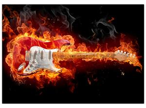 Obraz - gitara v ohni (Obraz 60x40cm)