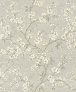 RASCH | Vliesová tapeta na stenu Country Charme 456752 | 0,53 x 10,05 m | šedá, biela, zlatá