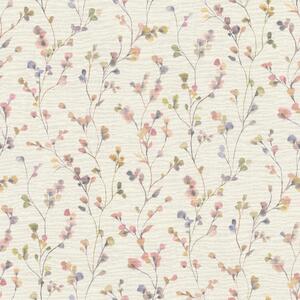 RASCH | Vliesová tapeta na stenu Country Charme 486155 | 0,53 x 10,05 m | béžová, ružová, fialová, krémová