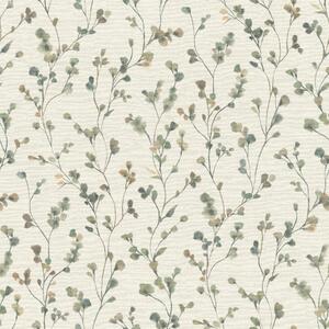 RASCH | Vliesová tapeta na stenu Country Charme 486148 | 0,53 x 10,05 m | béžová, zelená