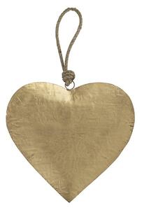 Dekorácie závesné zlaté retro srdce na povrázku - 24 * 13 * 13cm