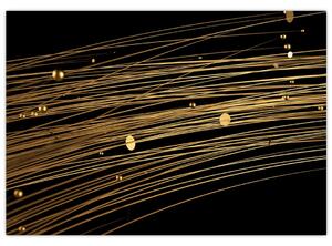 Abstraktný obraz zlatých vlákien (Obraz 60x40cm)