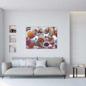 Abstraktný obraz farebných gulí (Obraz 60x40cm)