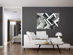 Abstraktný čiernobiely obraz (Obraz 60x40cm)