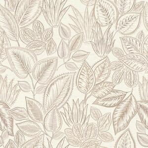 RASCH | Vliesová tapeta na stenu Country Charme 692419 | 0,53 x 10,05 m | biela, hnedá