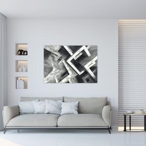 Abstraktný čiernobiely obraz (Obraz 60x40cm)