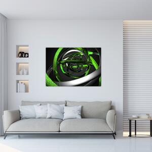 Zelená a sivá - moderný obraz do bytu (Obraz 60x40cm)