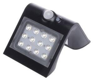 Exteriérové solárne nástenné LED svietidlo Butterfly, 1x LED 1,5w, čierna, pohybový senzor