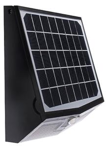 Ecolamp Exteriérové solárne nástenné LED svietidlo Solar, 1x LED 15w, čierna, pohybový senzor, ovládač