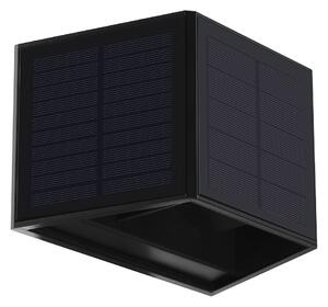 Exteriérové solárne nástenné LED svietidlo Wings2, 1x LED 2w, čierna