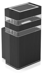 Exteriérové nástenné svietidlo Vini, 1x sklenené/čierne hliníkové tienidlo, (18 cm)