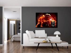 Moderný obraz - ohnivý muž (Obraz 60x40cm)