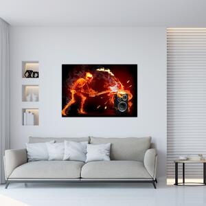 Moderný obraz - ohnivý muž (Obraz 60x40cm)
