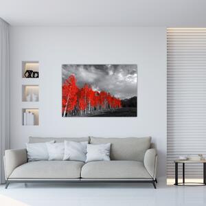 Červený les - moderný obraz (Obraz 60x40cm)