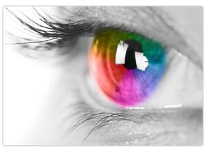 Moderný obraz: farebné oko (Obraz 60x40cm)