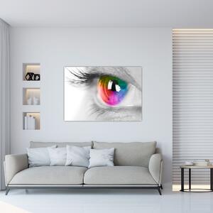 Moderný obraz: farebné oko (Obraz 60x40cm)