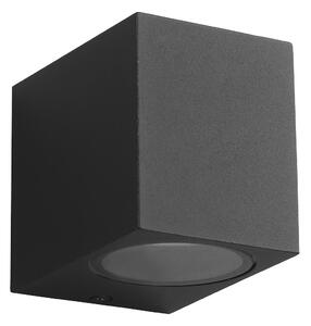 Exteriérové nástenné svietidlo Boka, 1x čierne hliníkové tienidlo, (9,2 cm)