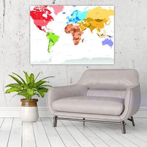 Obraz - farebná mapa sveta (Obraz 60x40cm)