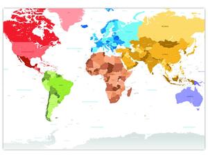 Obraz - farebná mapa sveta (Obraz 60x40cm)