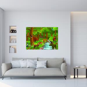 Detský obraz: lesné príroda (Obraz 60x40cm)