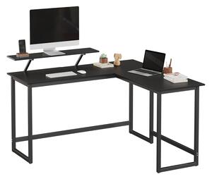 VASAGLE Písací stôl - čierna - 140x130x76/91,5 cm