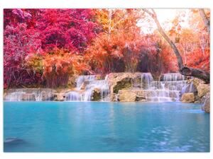 Obraz vodopádu a farebné prírody (Obraz 60x40cm)