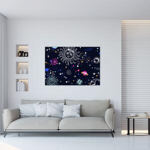 Detský obraz - nočná obloha (Obraz 60x40cm)