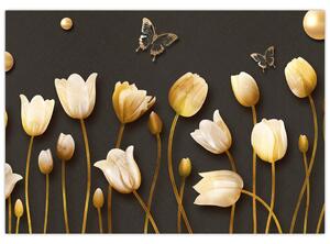 Obraz zlatých tulipánov (Obraz 60x40cm)