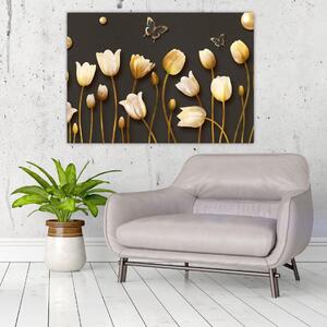 Obraz zlatých tulipánov (Obraz 60x40cm)