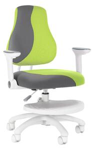 Detská rastúca stolička Neoseat KINDER WHITE PLUS — látka, šedá / zelená