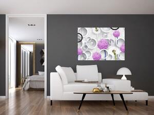 Moderný obraz ružových kvetov (Obraz 60x40cm)