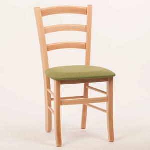 Stima stolička PAYSANE s čalúneným sedákom Odtieň: Buk, Látka: LUX Zelená 18