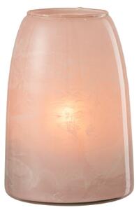 Ružový mramorovaný sklenený svietnik - Ø 15 * 22 cm