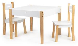 Bestent Detský drevený stolík MULTI + 2 stoličky