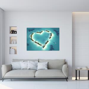 Obraz srdce v mori (Obraz 60x40cm)