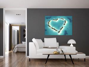Obraz srdce v mori (Obraz 60x40cm)